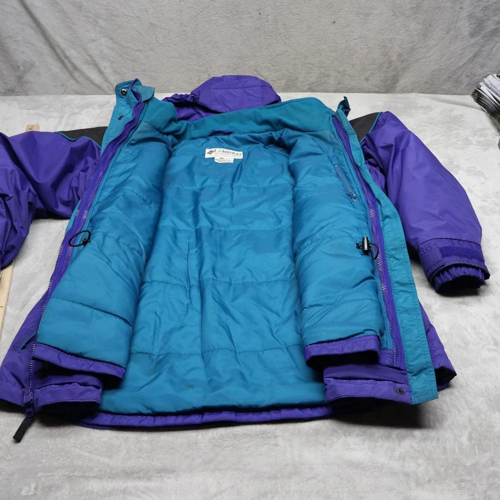 Columbia Jacket Womens Large Purple Insulated Ski Snow Removable Liner 3in1 VTG